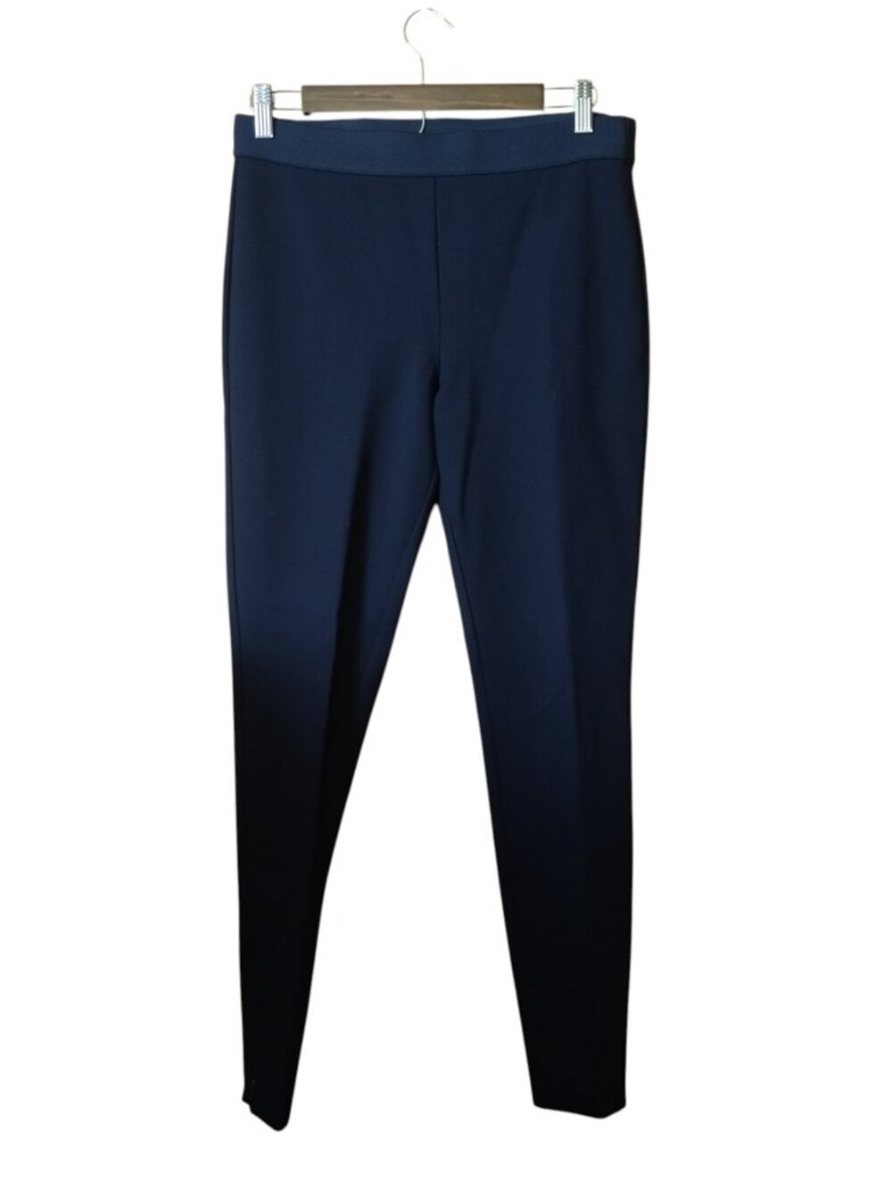 TALBOTS Pull On Elastic Waist Size 6 Blue Skinny Pants Zip Leg Office Stretch